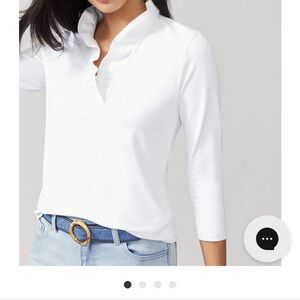 J.McLaughlin Womes Durham Ruffle Shirt.